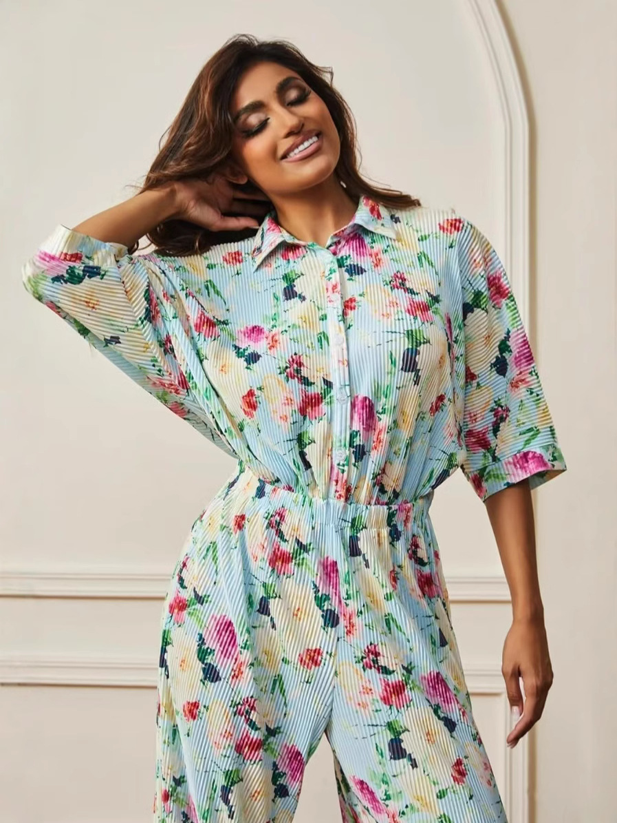 Conjunto de Ropa de Casa con Estampado para Mujer de Poliéster para Invierno