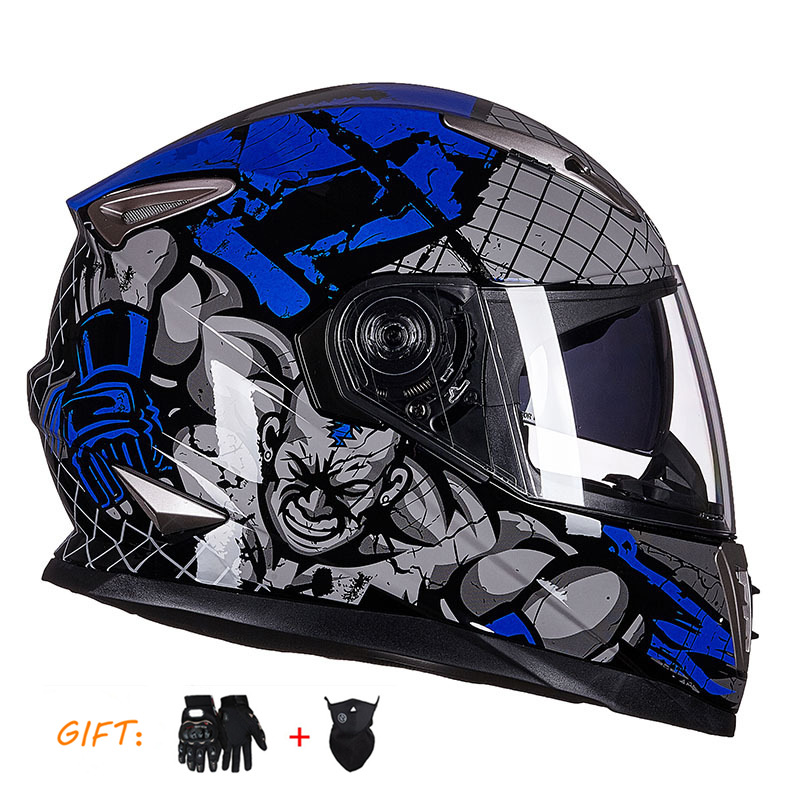 Motosiklet kaskı (dəbilqə), Universal Motorcycle Helmet Double - black-god-of-war-two-piece-set-m