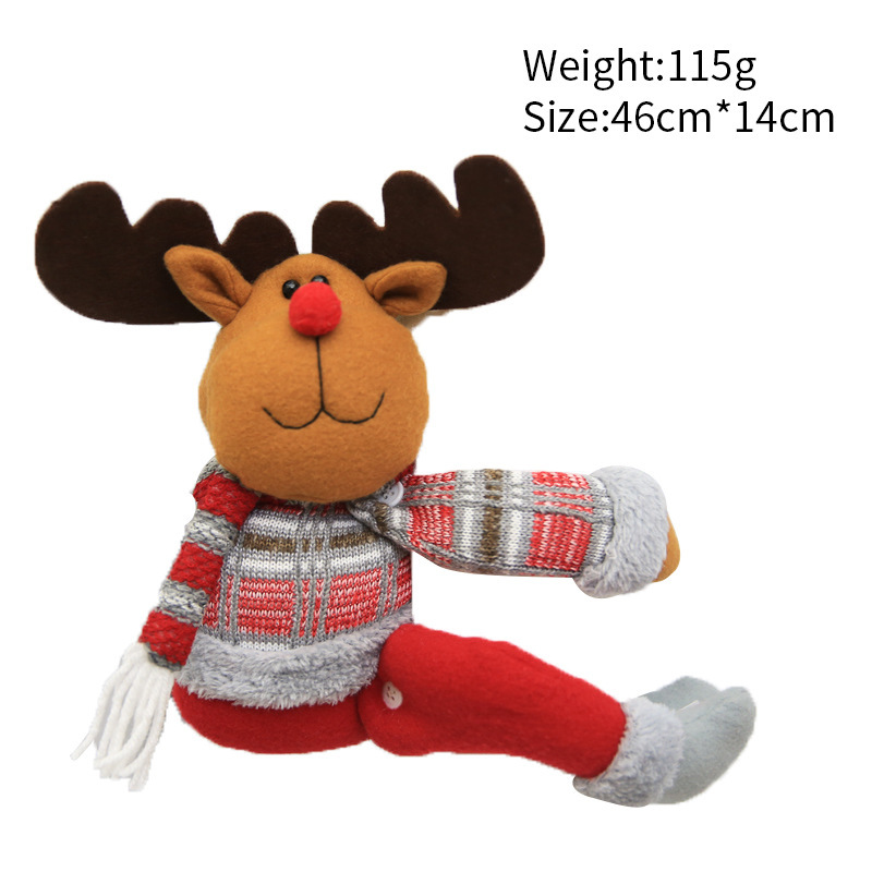 2024 Navidad cortinas de dibujos animados muñeca decoración hotel restaurante muñeca brazo colgante de ventana