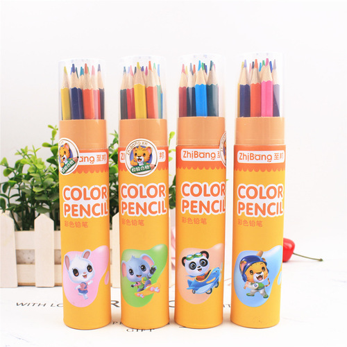 Bulk 12, 18, 24, 36 Color Bucket Cartoon Creative Colored Pencils for Children's Painting and Doodling