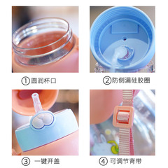 Summer Children's Cup High-End Design Straw Cup Student Cartoon Student Kindergarten Water Cup Durable Baby Portable