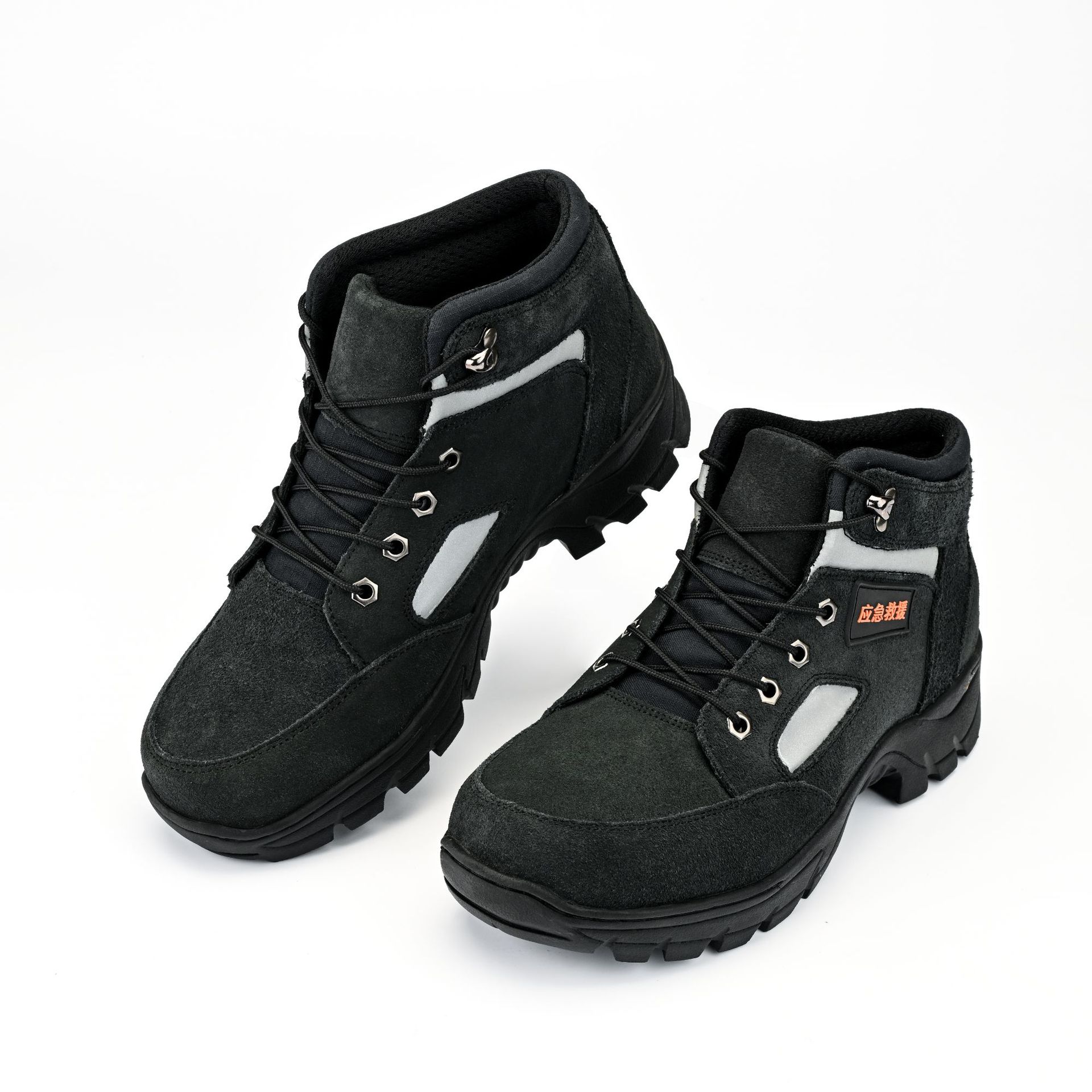 翻毛皮低帮应急救援防护靴户外防滑登山鞋抢险救援消防应急防护鞋