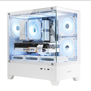 Huntkey Gx720M Wind Chaser 360 Panoramic Glass Water-Cooled Gaming Case White