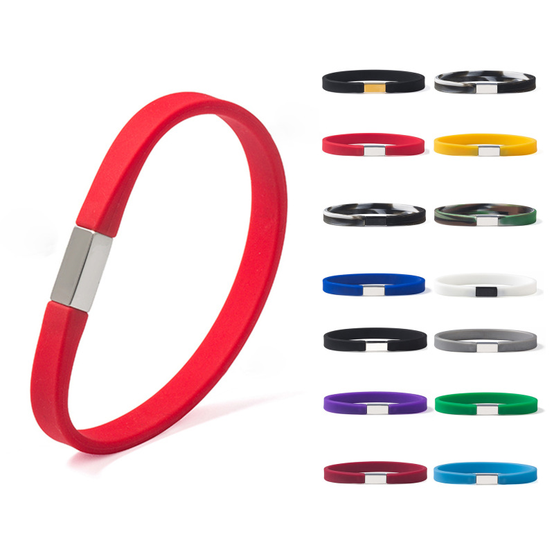New Trendy Brand Silicone Titanium Steel Square Stitching Bracelet Men's Camouflage Luminous Basketball Sports Couple's Wrist Strap in stock New Trendy Brand Silicone Titanium Steel Square Stitching Bracelet Men's Camouflage Luminous Basketball Sports Couple's Wrist Strap in stock