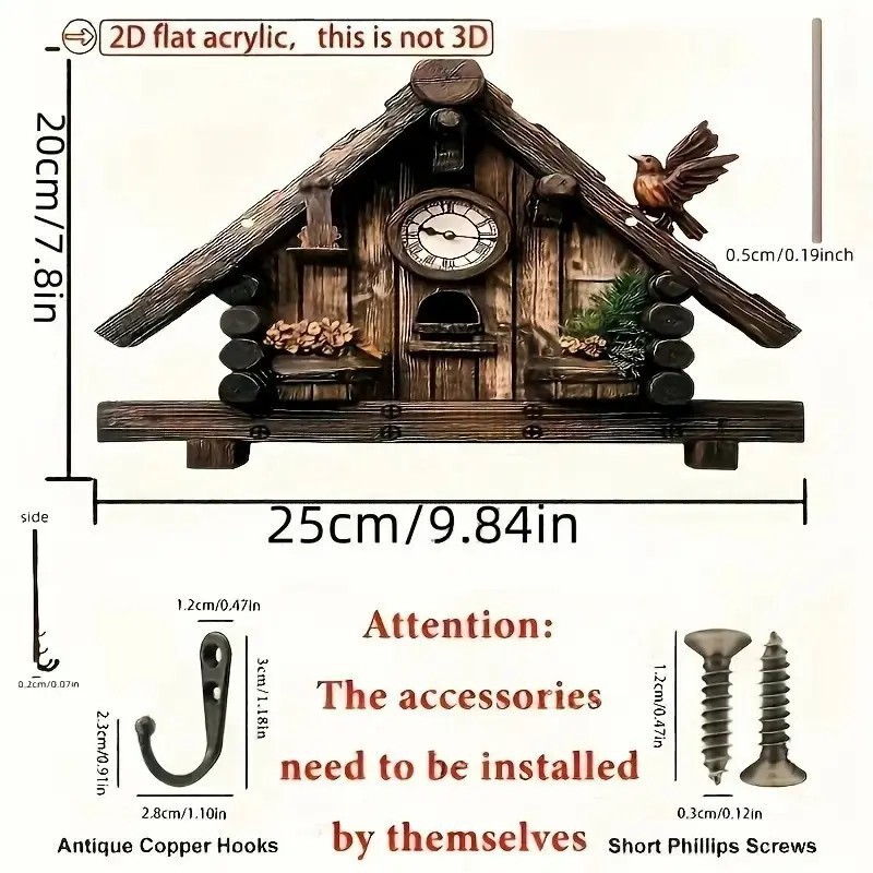 新着カラフルな木製キャビンキーハンガーフラットグラフィックデザインリビングルームの装飾木製置物キーハンガー|undefined