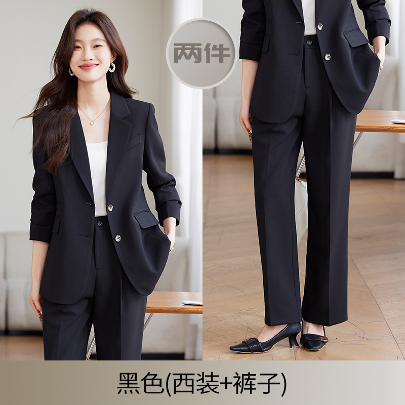 高级感英伦风西装套装女春秋2025新款休闲两粒扣西服阔腿裤两件套|undefined