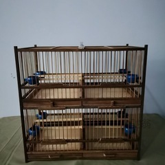 麓f鳥籠紫竹製純手工四格鳥籠繡眼貝子黃鳥麻料白玉鳥籠全封閉式