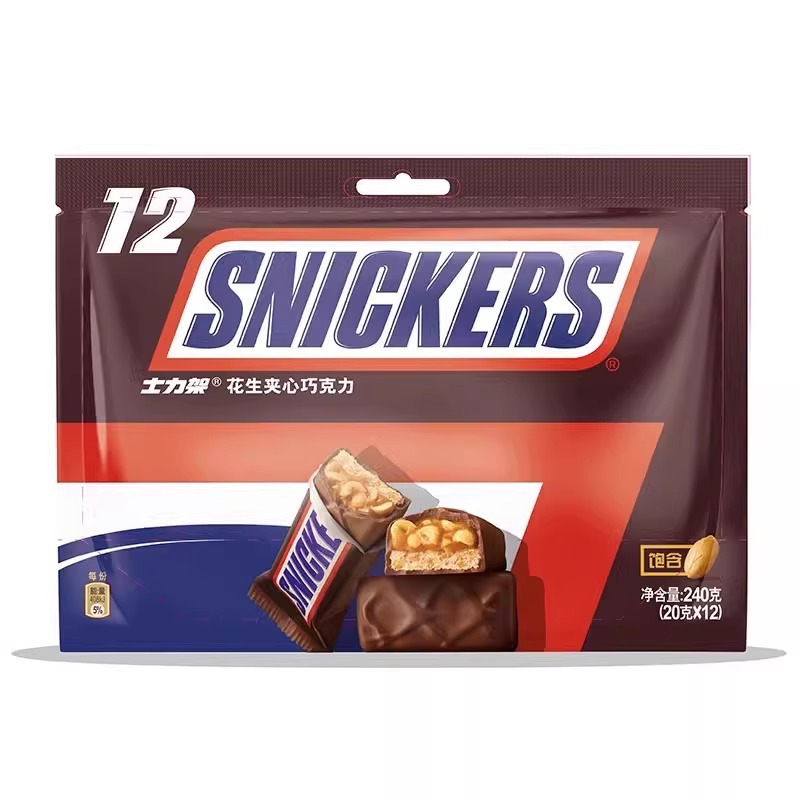 士力架巧克力花生夹心20g*12条袋装大条充饥休闲食品零食超市批发