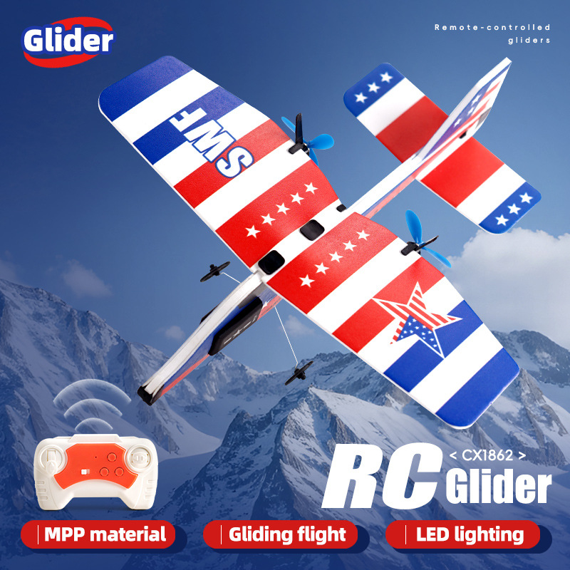 Remote Control Aircraft 2-Channel Mini Indoor and Outdoor Gyro Mpp Super Fall-Resistant Fixed-Wing Glider