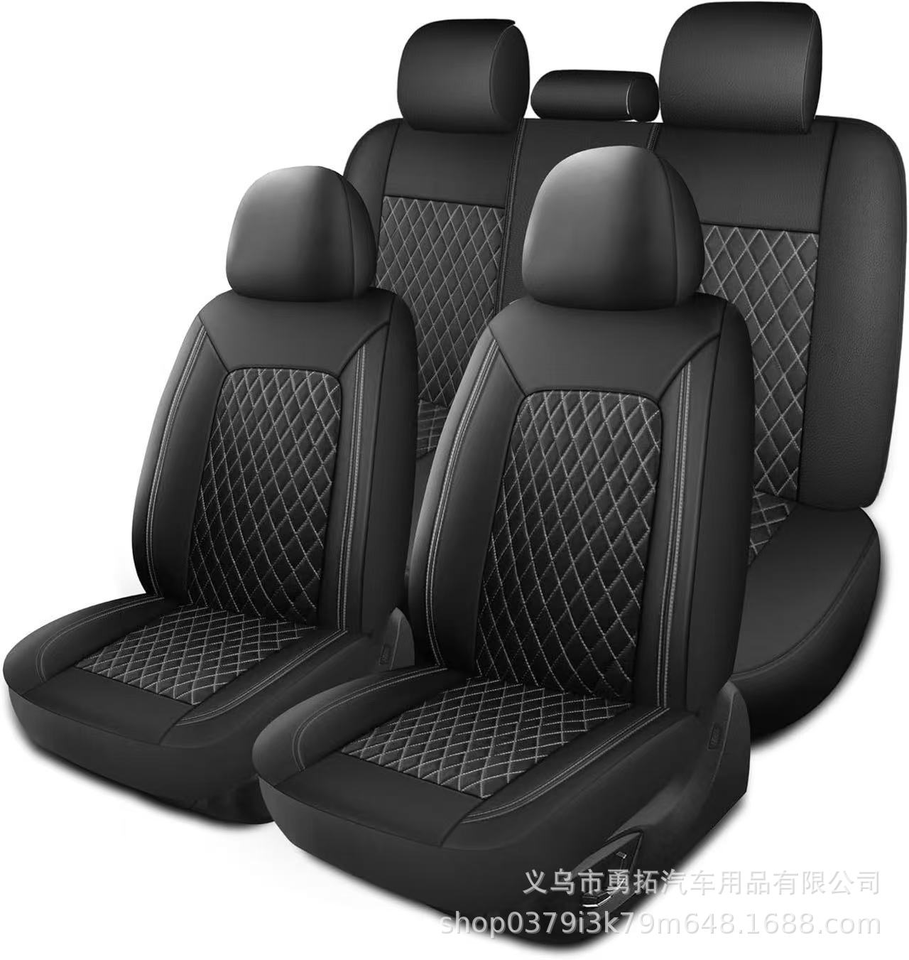 Cross-Border New Model Pu Single-Line Diamond-Pattern Leather Universal Car Seat Cover Cushion for Europe, America, Southeast Asia, Russia, Amazon
