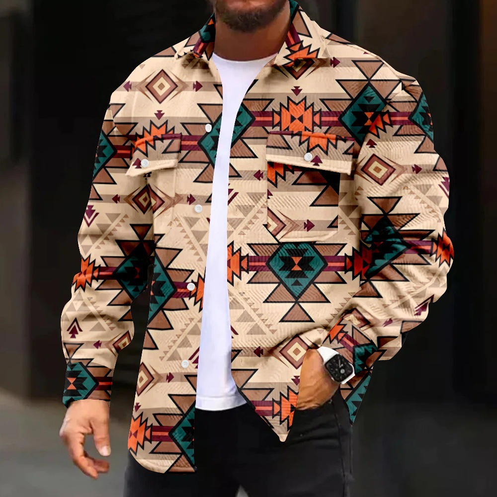 Venta caliente moda moda moda impresión digital chaqueta de solapa retro estilo británico chaqueta de un solo pecho MD05