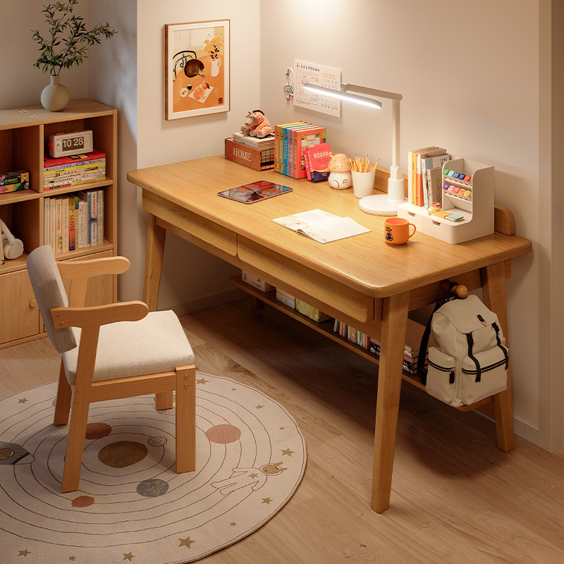 Mesa de estudio para estudiantes de escuela secundaria dormitorio escritorio con cajón moderno pequeño escritorio estrecho computadora