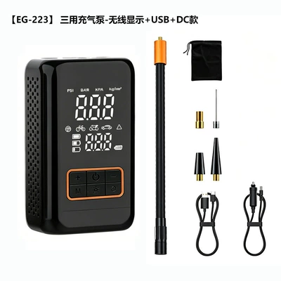 bicycle wheels, motorcycles, and — Hava nasosu - new-model-with-large-screen-black-color-wireless-digital-display-preset-tire-pressure-with-automatic-stop-upon-full-inflation-1500mah2-batteries-dc12v-cigarette-lighter-power-supply-power-bank-reverse-charging-function