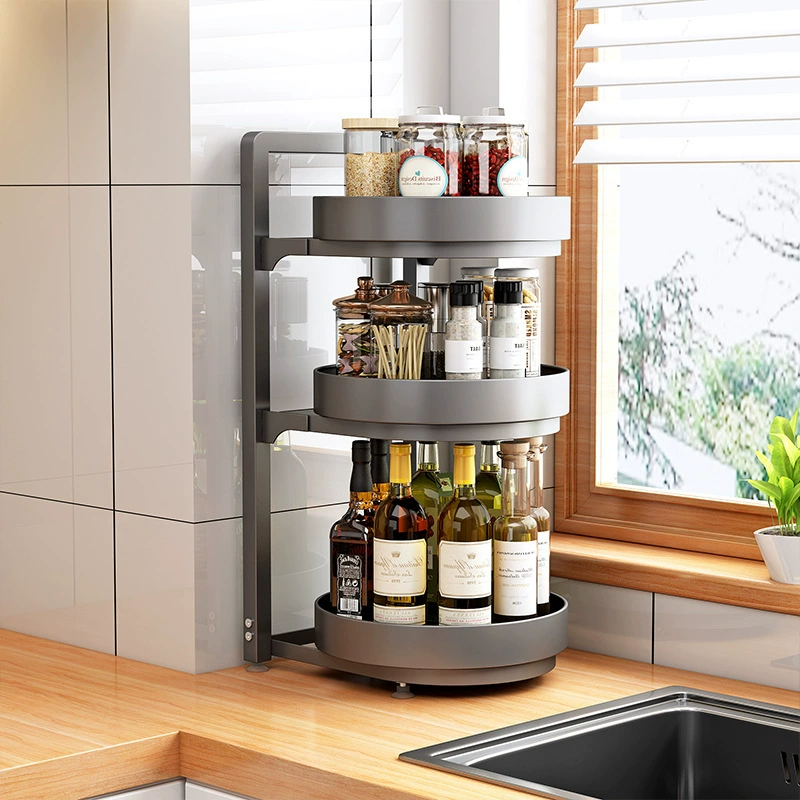 Storage Rack Countertop Rotating Kitchen Home from Yomiego