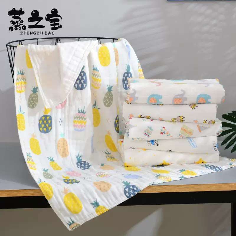 薄款四层70×120cm纱布浴巾夏季纯棉纱布浴巾宝宝婴儿洗澡裹长巾