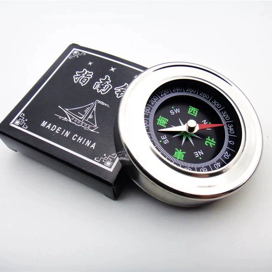 60 мм металлический китайский многофункциональный китайский и английский компас из нержавеющей стали, студенческий спортивный компас на открытом воздухе, компас