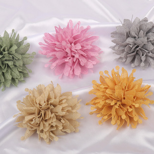 Factory Spot 9cm Camellia Chrysanthemum Handmade Flowers Fabric Flowers Clothing Accessories DIY Jewelry Semi-Finished Accessories