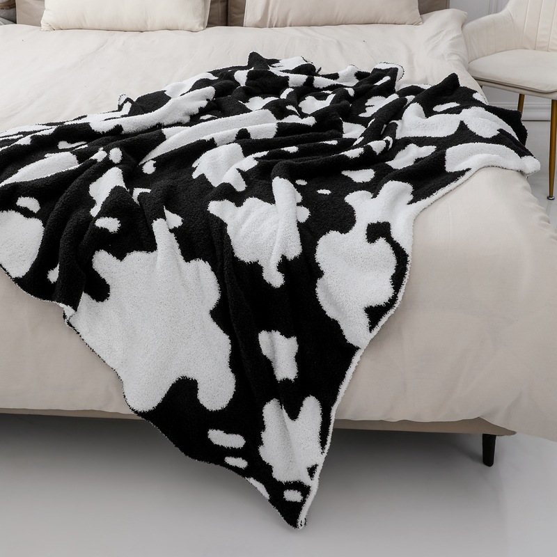 Double-layer Leopard Print Light Luxury Half-velvet Casual Blanket Home Nordic Shawl Blanket Sofa Nap Blanket Car