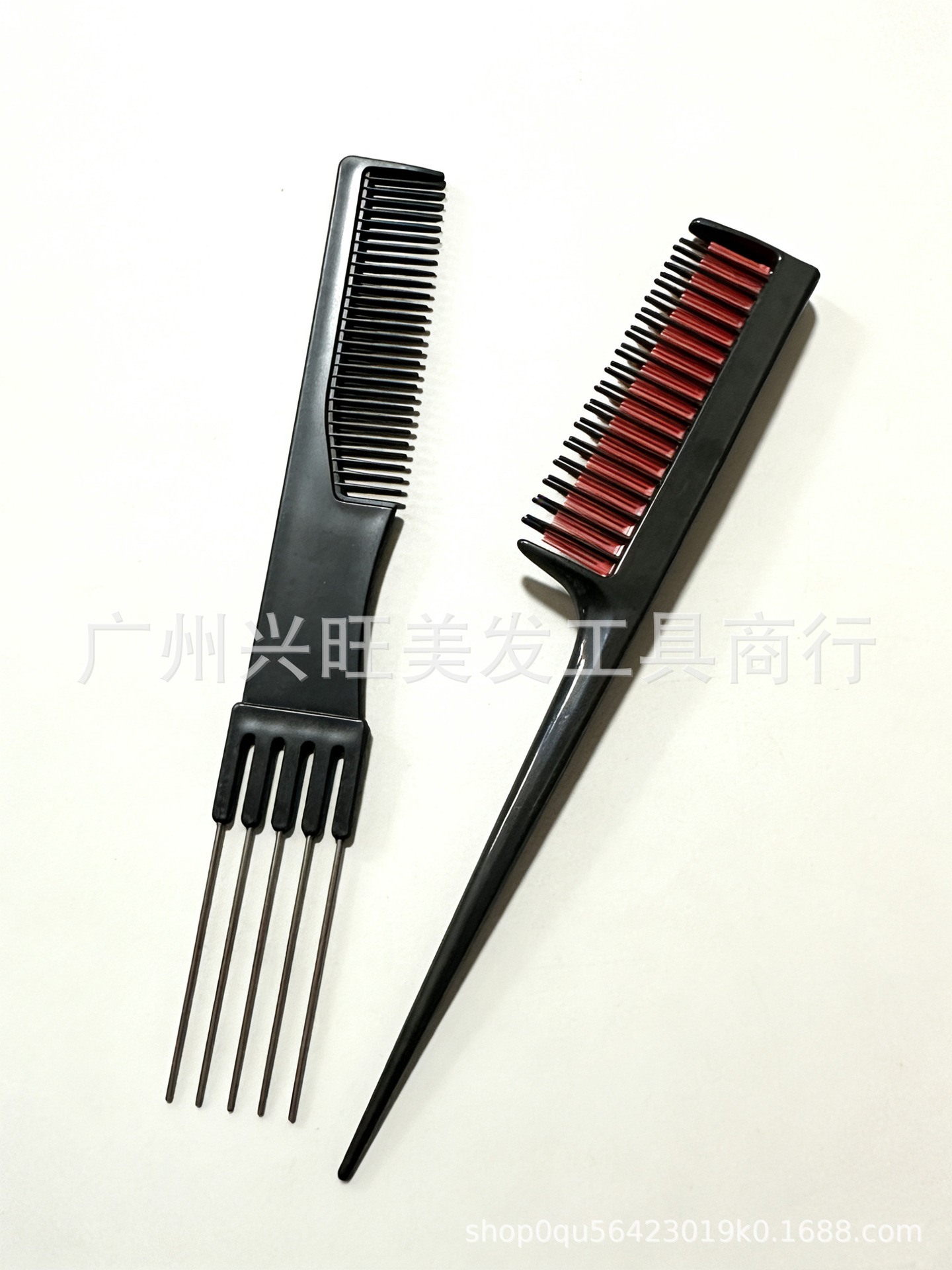 Peine de dientes anchos, peine para peinar el cabello hacia atrás, peine alisador, peine para separar el cabello, peine de maquillaje, peine de estilismo, peine de dientes anchos negro