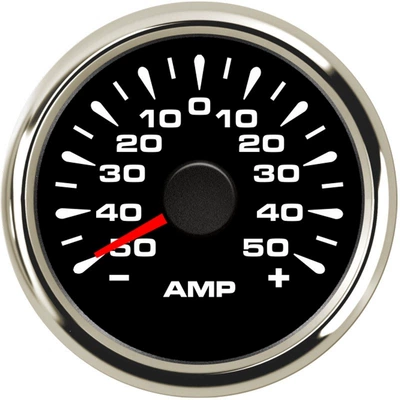 52mm Threaded Installation automobile instrument - silver-edge-black-bottom-50a