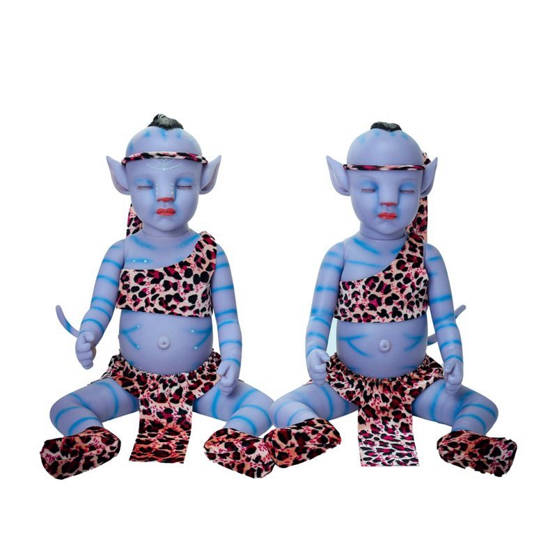 Edición de juguetes 1 muñeca bebé muñeca pesada elfo 2 pulgadas muñeca renacida muñeca azul luz nocturna bebé