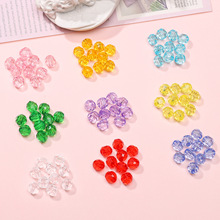 6mm亚克力仿水晶切面透明亮色角珠通孔散珠diy手链手串项链材料