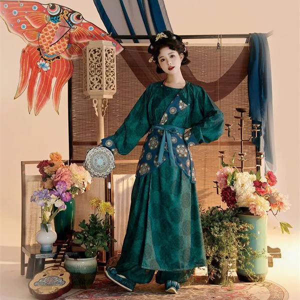 【Taipingfu】Blue women’s three-piece set