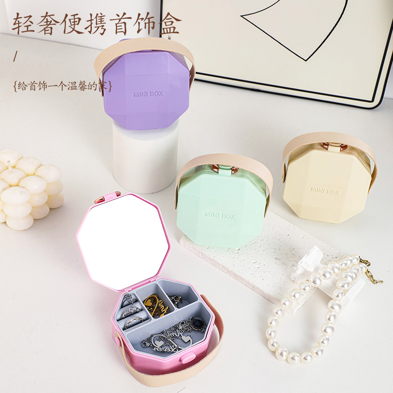 Jewelry Box Storage Box Portable Earrings Earrings Hand Jewelry Necklace Ring Small Exquisite Mini New Box