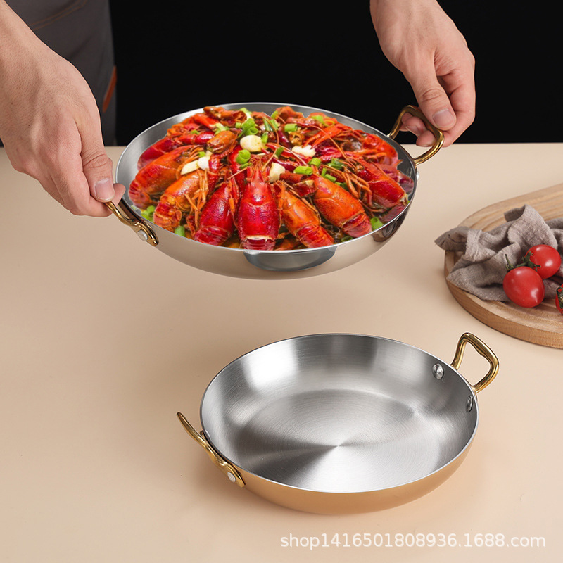 스테인레스 스틸 스페인 라비올리 냄비 양이형 둥근 냄비 서양식 레스토랑 프라이드 치킨 파스타 플레이트 가스 스토브 유니버설