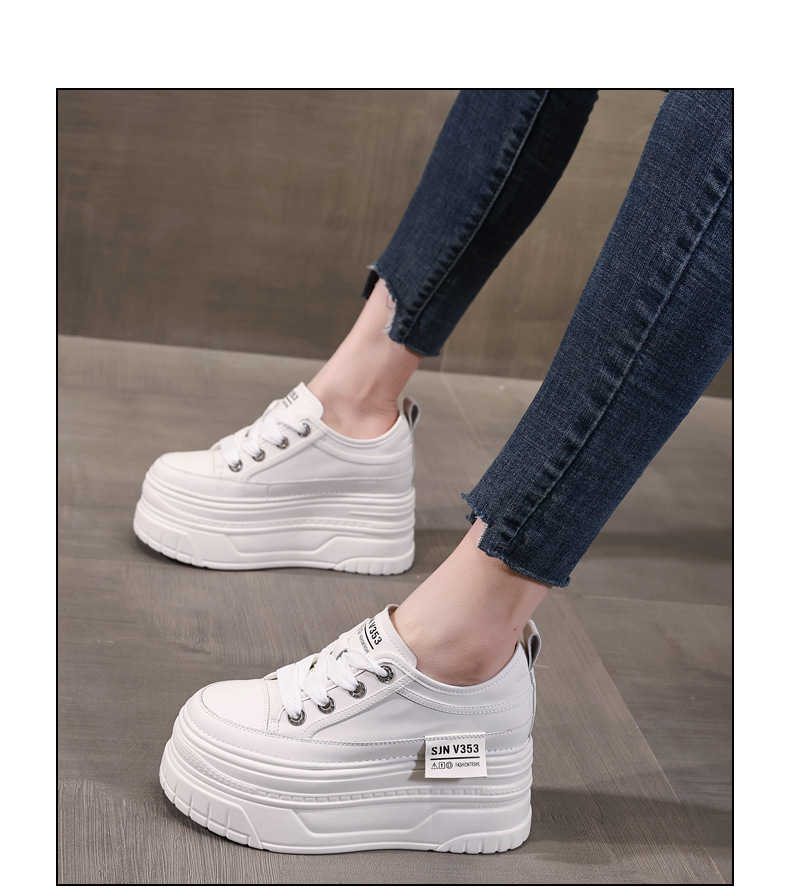 Giày sneaker nữ đế dày bánh xốp trắng phối đế độn cao — Màu đen chi tiết 18