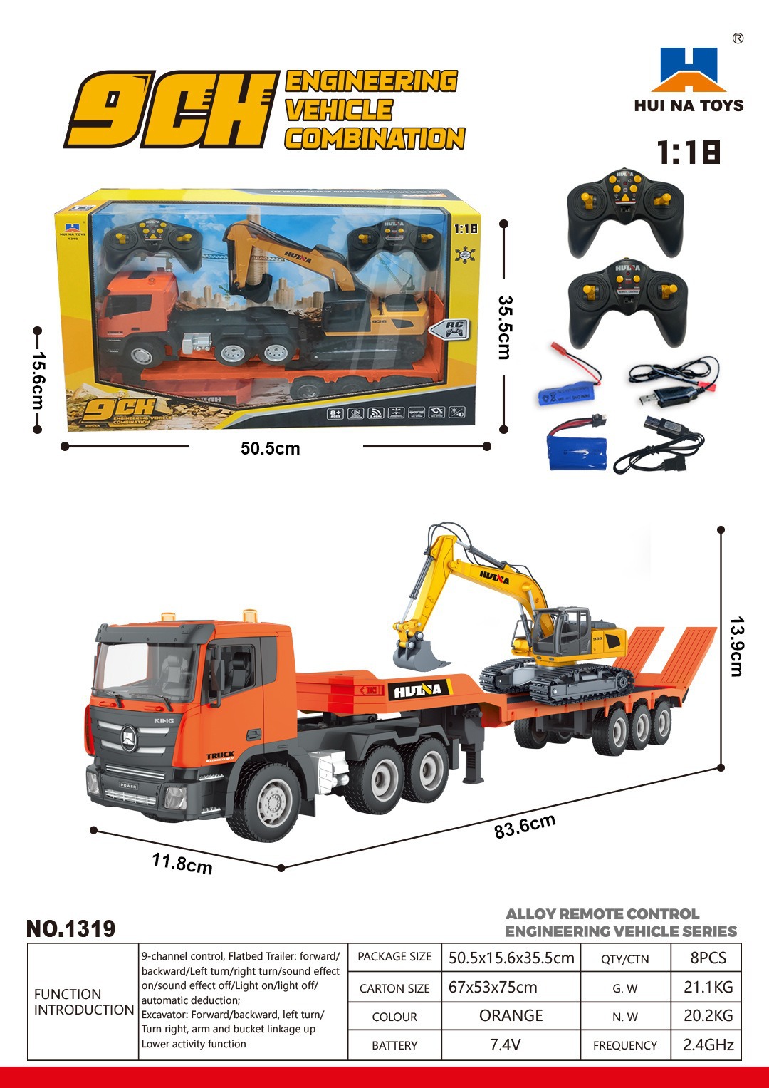 Suministro 1: 14 modelo de vehículo de ingeniería de aleación de control remoto simulación de excavadora camión de descarga mezclador juguetes para niños