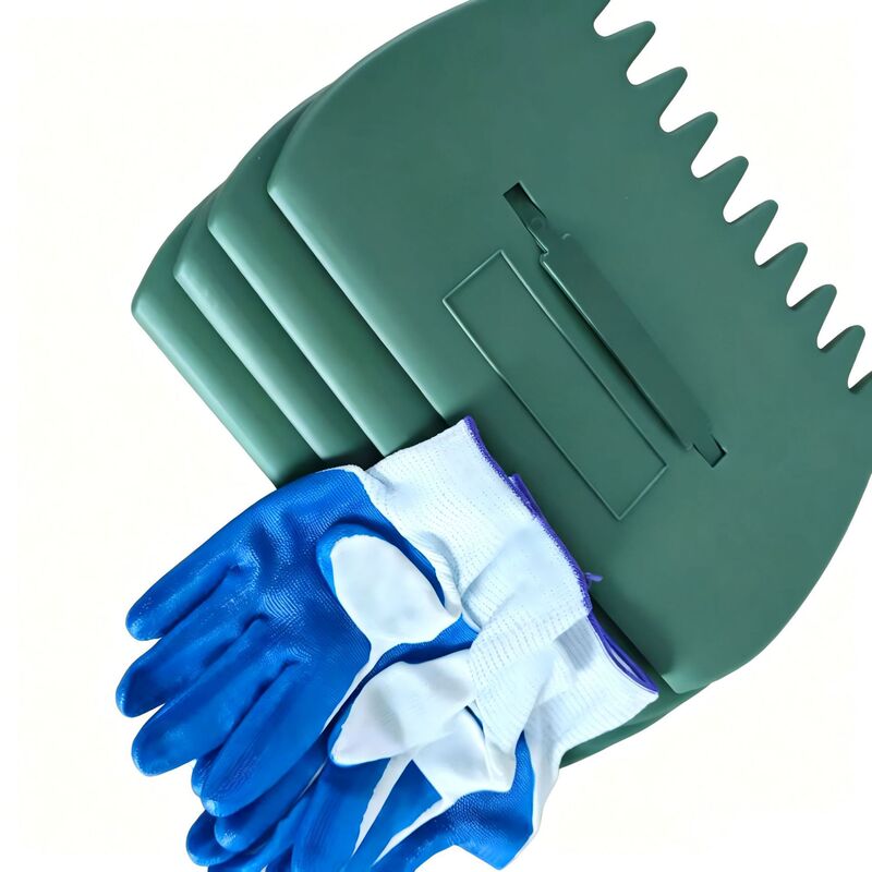 Cross-Border Green Leaf Rake Set, Thickened Plastic Leaf Rake, Garden Leaf Collector with Gloves Cross-Border Green Leaf Rake Set, Thickened Plastic Leaf Rake, Garden Leaf Collector with Gloves