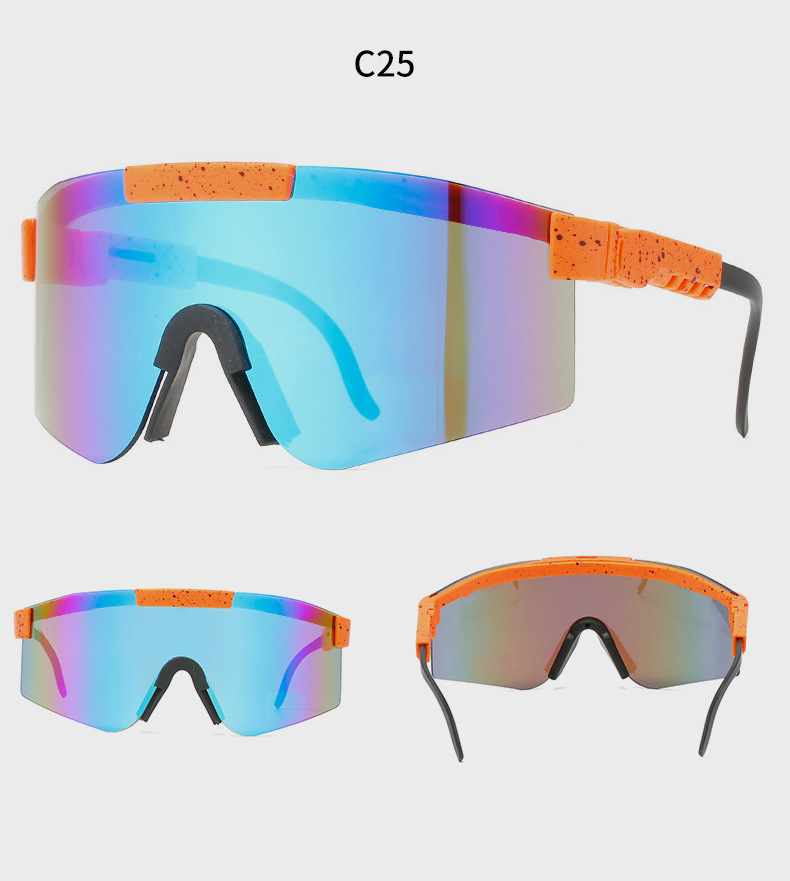 90g Weight Half Frame Glasses Structure Sunglasses Classification Tac, UV400 Protection Lens Material Biker Glasses Style Travel, Fishing Occasion All Seasons Season Unisex Gender Grey, Black Color Exaggerated Punk Streetwear Color Block Tac UV400 Protection Biker Half Frame Sports Sunglasses 31