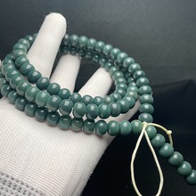 菩提源头工厂直销天然阴皮绿菩提根苹果珠108颗长条浅色特价