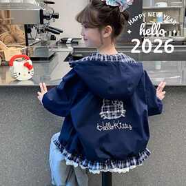 儿童女童秋装冲锋衣外套秋季春秋新款洋气连帽上衣休闲外穿爆款潮