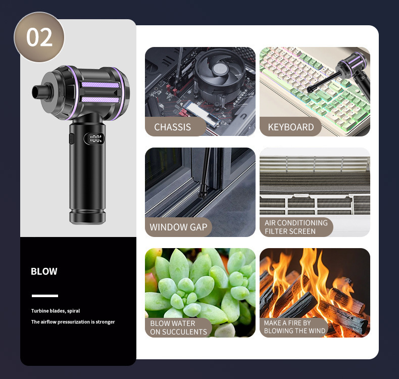Wireless car vacuum cleaner for interior cleaning, suitable for home and car use, powerful mini vacuum cleaner for small vehicles