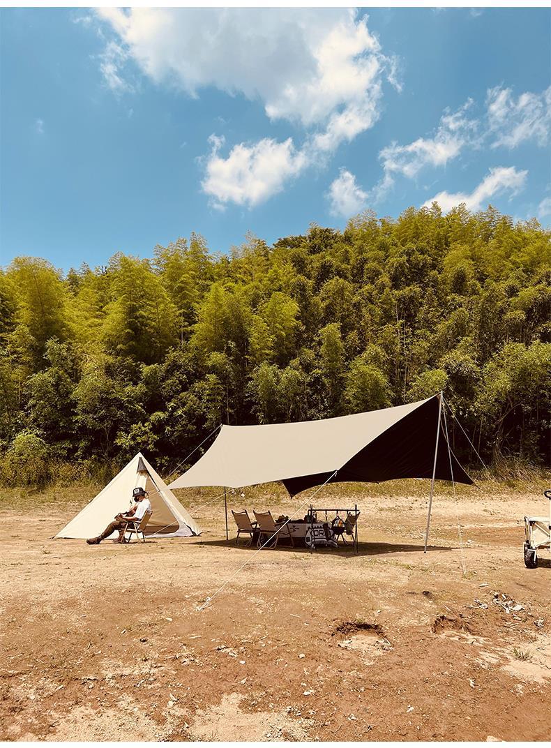 Black Glue Canopy Butterfly Outdoor Camping Tent Picnic Equipment Super Light Camping Black Glue Coated Hexagon Awning