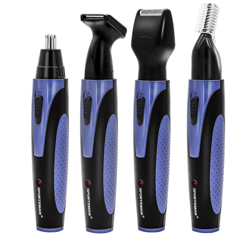 Tubo de aluminio metálico transfronterizo cortador de pelo de nariz eléctrico pintura para hornear recargable multifuncional reparador de pelo de afeitado de nariz dos en uno image 22