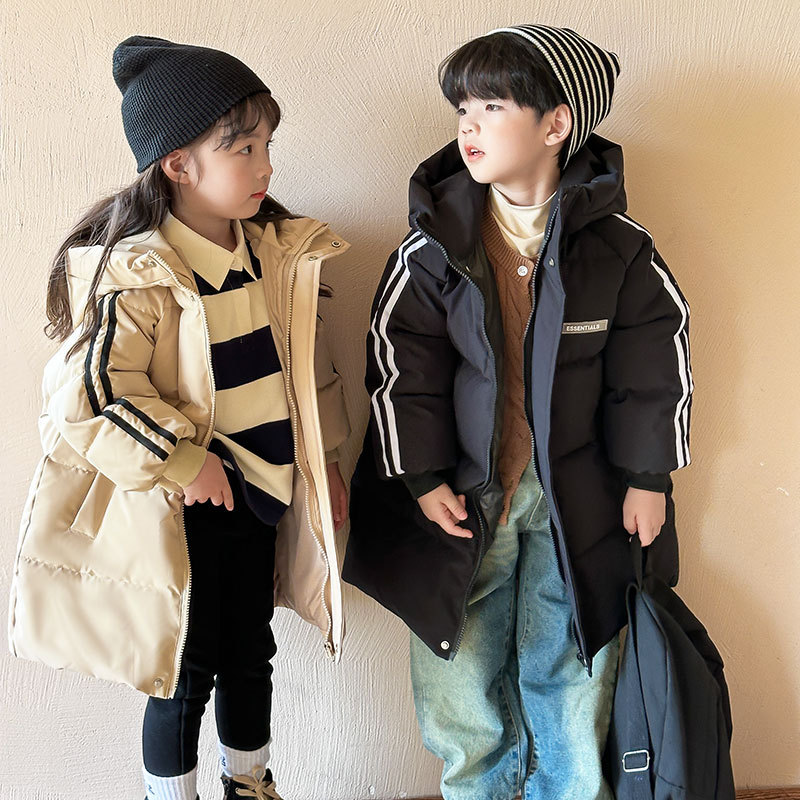 Winter Neue Verdickte Lange Jungen und Mädchen Daunen Baumwolle Kleidung Mittlere Große Kinder_voghion.com