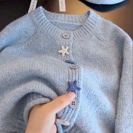 女童针织毛衣秋款2025新款儿童洋气开衫外套春秋季女孩针织上衣