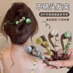 高级感水钻珠珠一字扭扭夹2025新款盘发抓夹后脑勺发量多发夹头饰