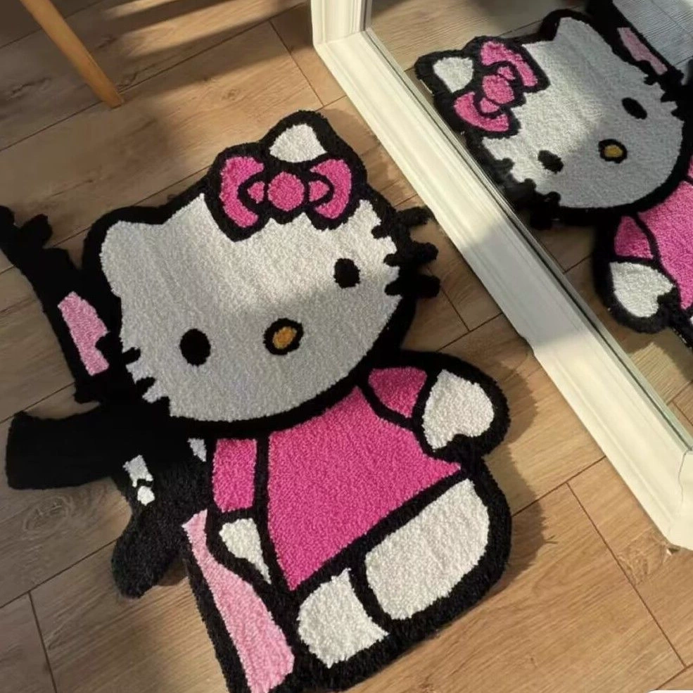 Неслизанный коврик Hello Kitty (Hello Kitty) искусственный мех, впитывающий воду банный коврик 40×60–80×120 см