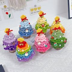 完成品クリスマスツリーサンタクロース手作り毛糸花編みクリスマスプレゼント飾り祝日クリエイティブプレゼント飾り