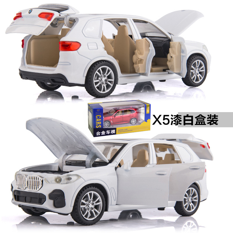 Weili simulación de aleación modelo de coche 1:32 BMW X5 Tire hacia atrás vehículo todoterreno con sonido y luz modelo de coche de juguete colección de decoración