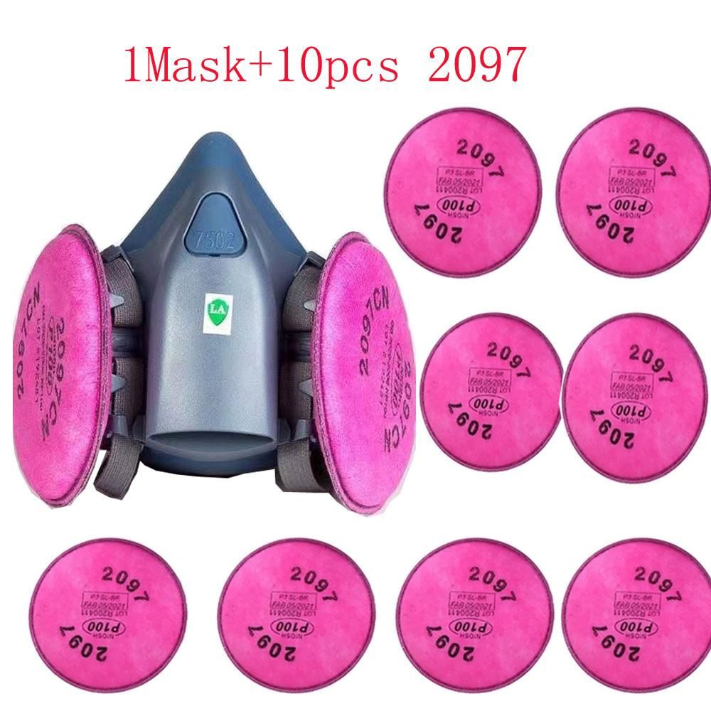 Michang 7502 máscara de gas de silicona pintura pesticida a prueba de formaldehído decoración pulido a prueba de gas máscara de polvo