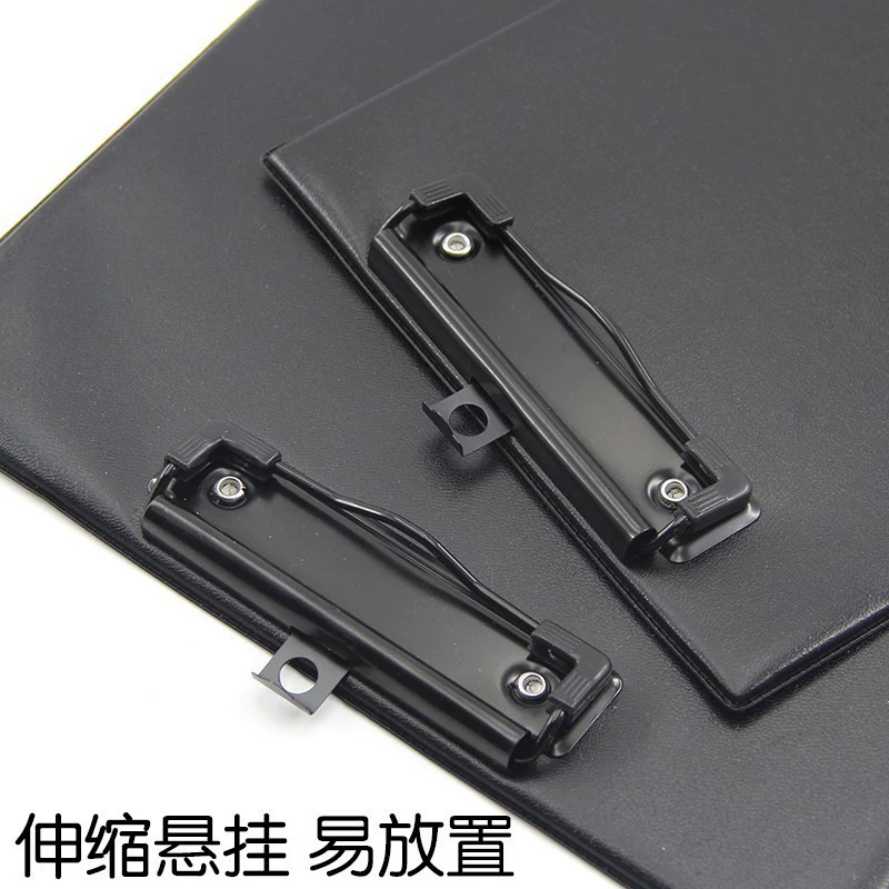 康百 Leather board clip A4 student writing pad hanging file folder business office telescopic A5 file signature board