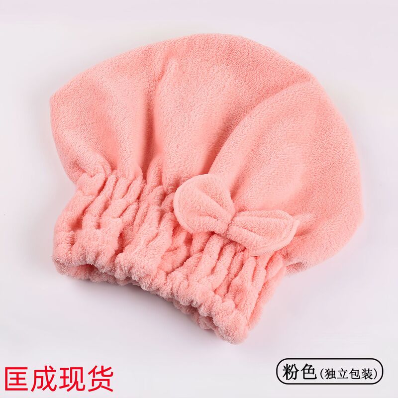 シャワーキャップの女性は、超吸水速乾かわいい蝶ネクタイのサンゴのベルベットの髪タオルを厚くしてスカーフ卸売りを拭きます|undefined