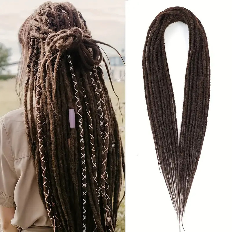 Temu/shein venta caliente pelucas europeas y americanas ganchillo de fibra química pelo dreadlock double trenza sucia trenza sucia de doble cola