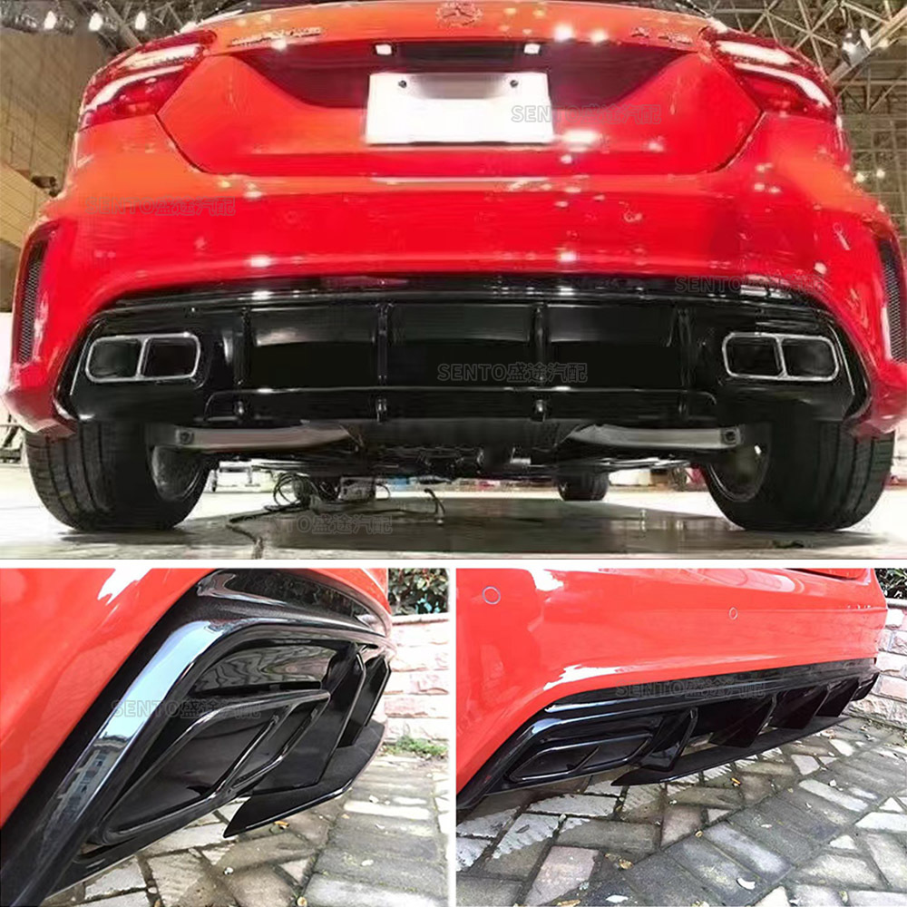 Suitable for 2013-2018 Mercedes-Benz A- Class W176 rear lip with tail throat modified rear lip spoiler exhaust pipe