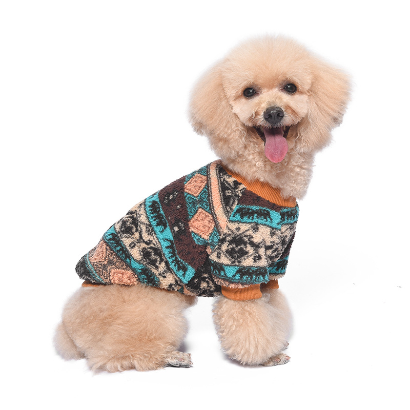 Ropa para mascotas Otoño e Invierno Polar cuello redondo pullover ropa para perros forrada de lana polar engrosada perro de peluche ropa para perros de lucha